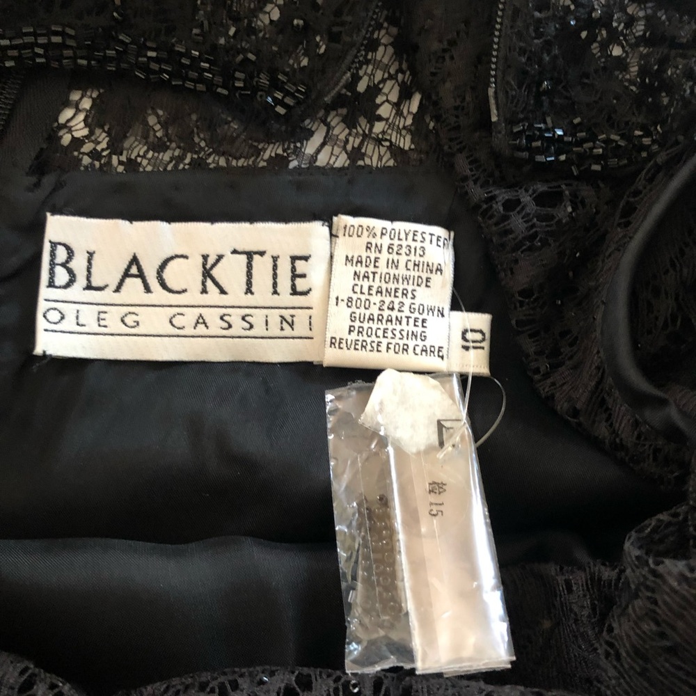 Oleg Cassini Black Sequin Dress
